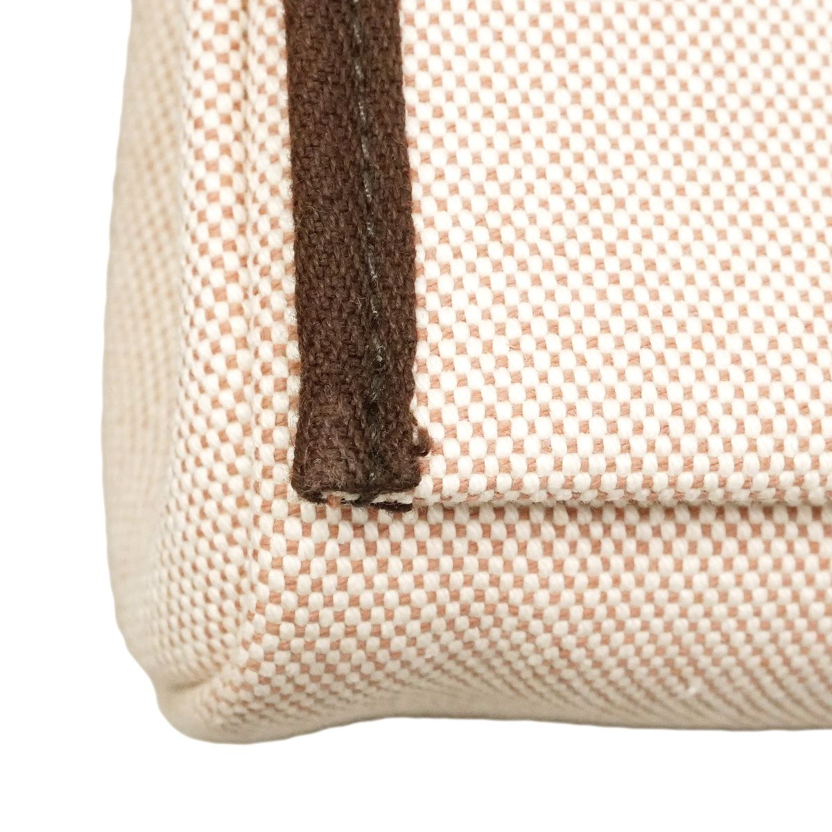 Hermes Shoulder Bag Herbag Zip Mini Toile H Brown Beige Gold — view 7