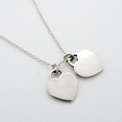 Tiffany & Co Necklace Double Return to Tiffany Heart 925 Sterling Silver — view 2