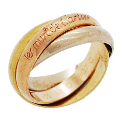 Cartier Ring Trinity Classic Model 18k Yellow Gold 18k White Pink