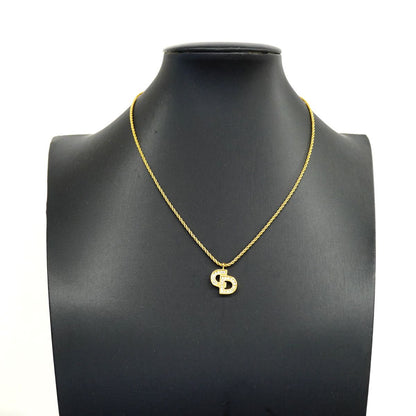 Dior Necklace CD Logo Gold Plated Rhinestone — view 6