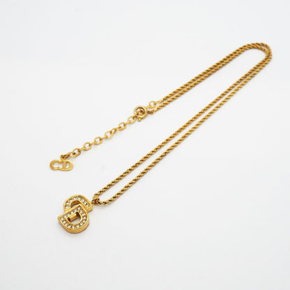 Dior Necklace CD Logo Gold Plated Rhinestone — view 3