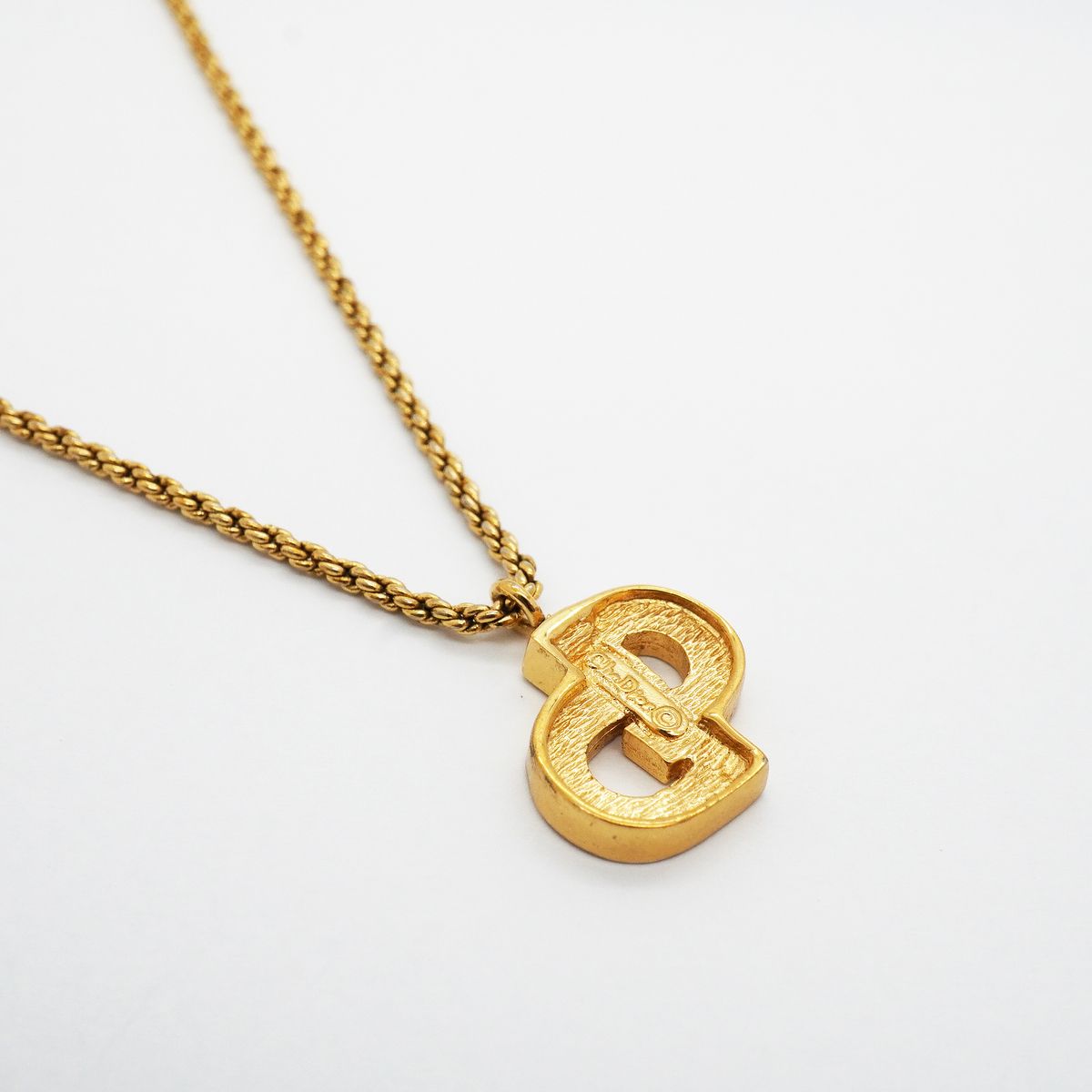 Dior Necklace CD Logo Gold Plated Rhinestone — view 2