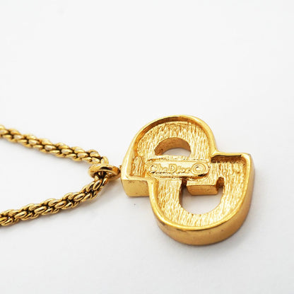 Dior Necklace CD Logo Gold Plated Rhinestone — view 5