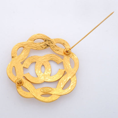 Chanel Brooch Vintage CC Logo Gold Plated — view 6