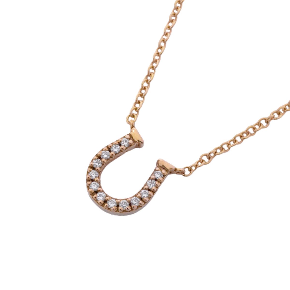 Tiffany & Co Necklace Metro Horseshoe 18k Pink Gold Diamond
