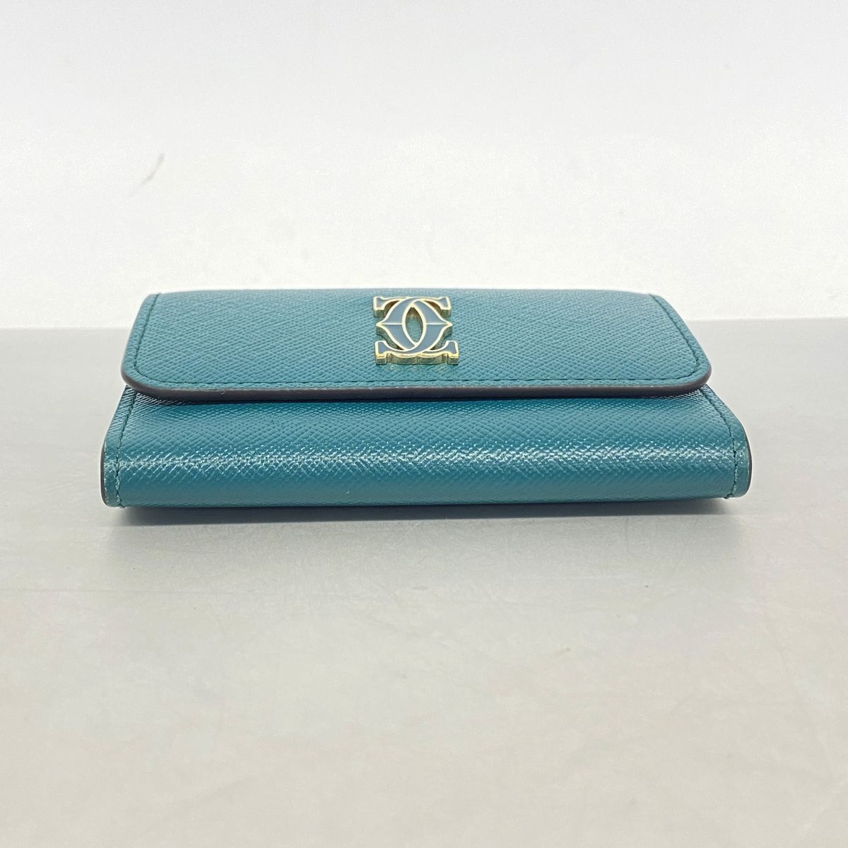 Cartier Coin Purse C de Cartier Leather Green Champagne Gold — view 2