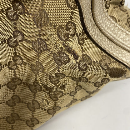 Gucci Handbag GG Canvas Bamboo Brown Gold Champagne 2-Way Bag — view 6