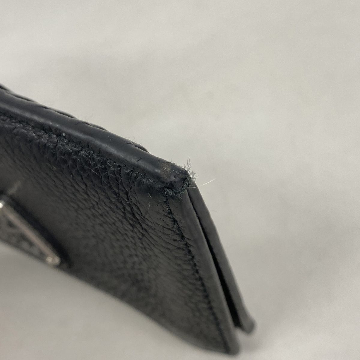Prada Coin Purse Leather Black Silver — view 5
