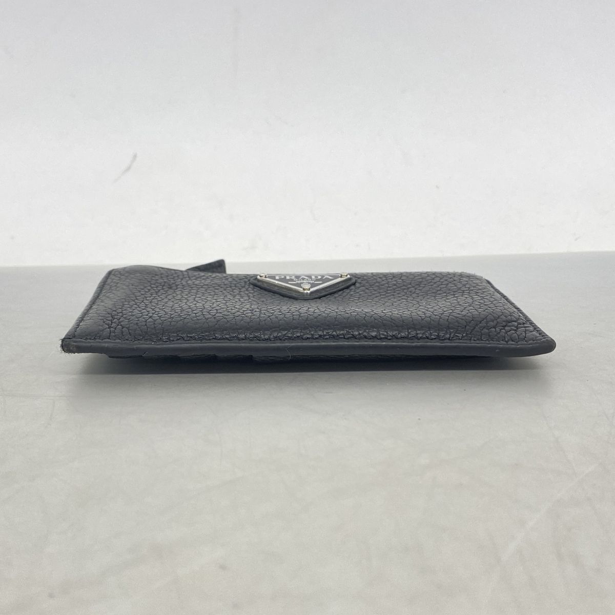 Prada Coin Purse Leather Black Silver — view 2