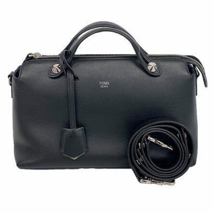 Fendi Handbag by the Way Leather Black Silver 2-Way Bag