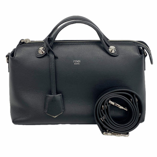 Fendi Handbag by the Way Leather Black Silver 2-Way Bag