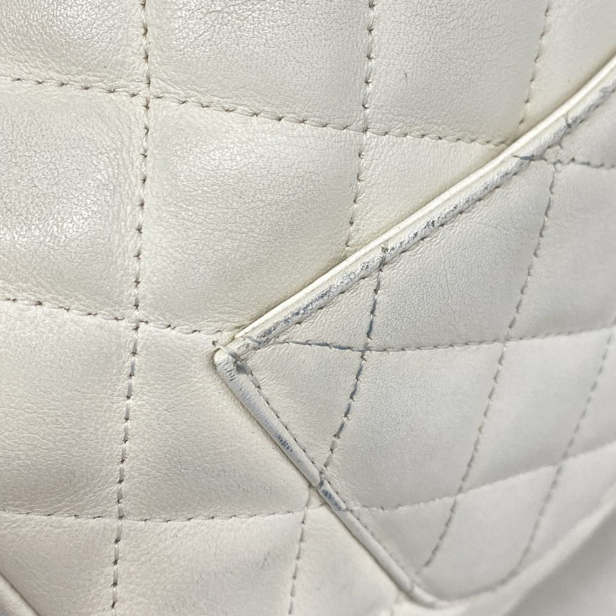 Chanel Shoulder Bag Cambon Lambskin White Black Silver — view 8