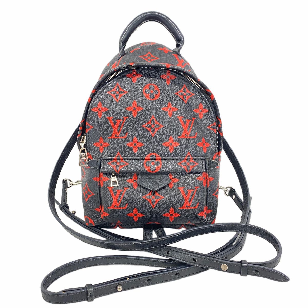 Louis Vuitton Backpack Monogram Enfra Rouge Palm Springs Mini Black Red