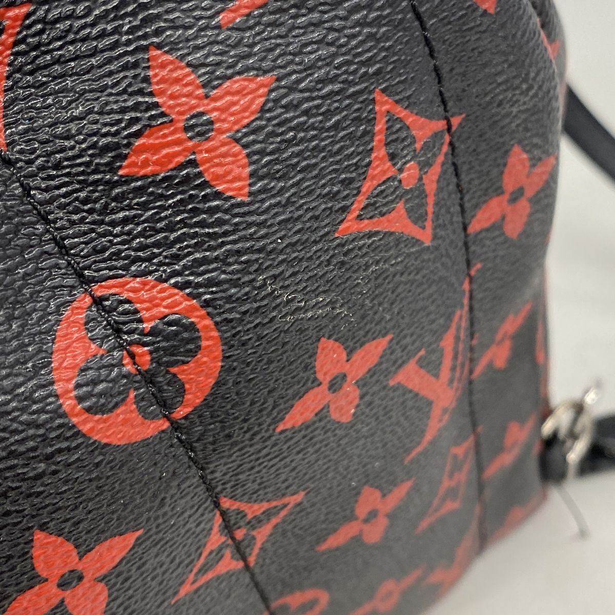 Louis Vuitton Backpack Monogram Enfra Rouge Palm Springs Mini Black Red — view 7