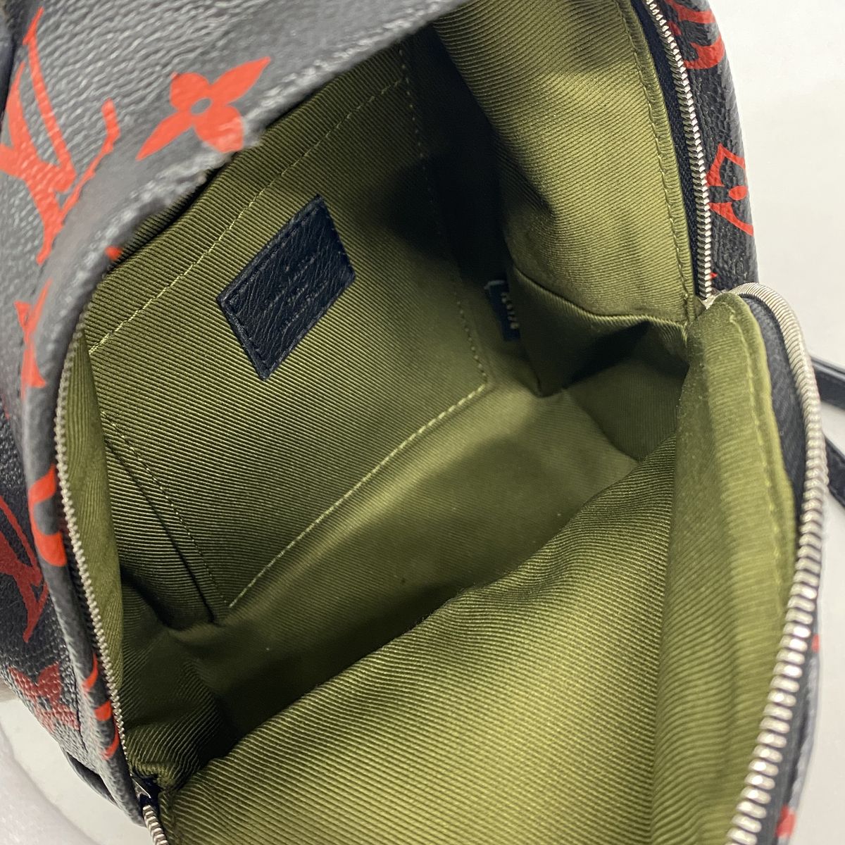 Louis Vuitton Backpack Monogram Enfra Rouge Palm Springs Mini Black Red — view 4