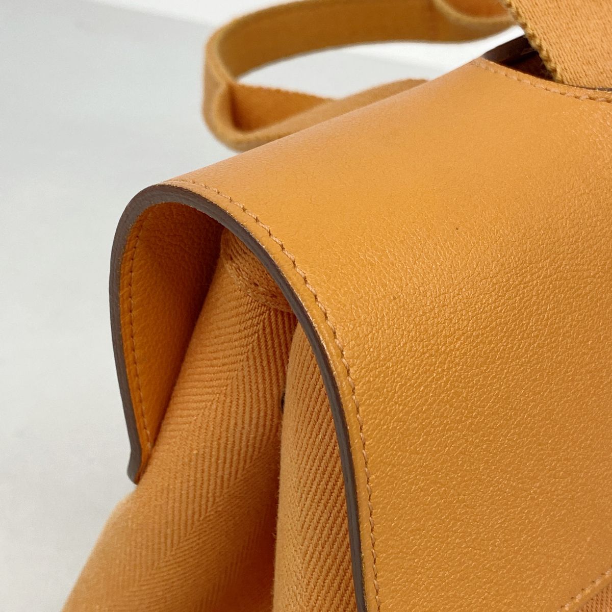 Hermes Tote Bag Valparaiso PM Toile Chevron Orange Silver — view 7