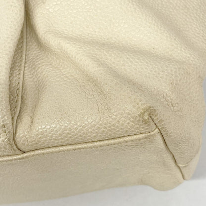 Chanel Chain Tote Bag Caviar Leather Beige Gold — view 6