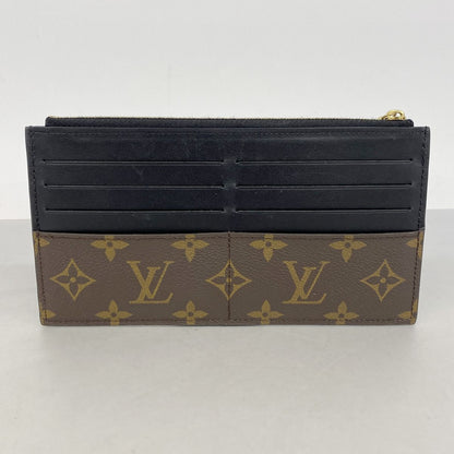 Louis Vuitton Wallet Monogram Slim Purse Brown Black — view 8