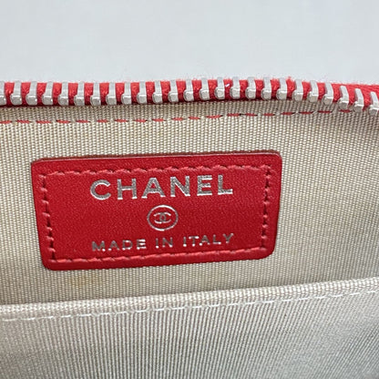 Chanel Coin Purse Quilted Brilliant Patent Leather Red Silver — view 4