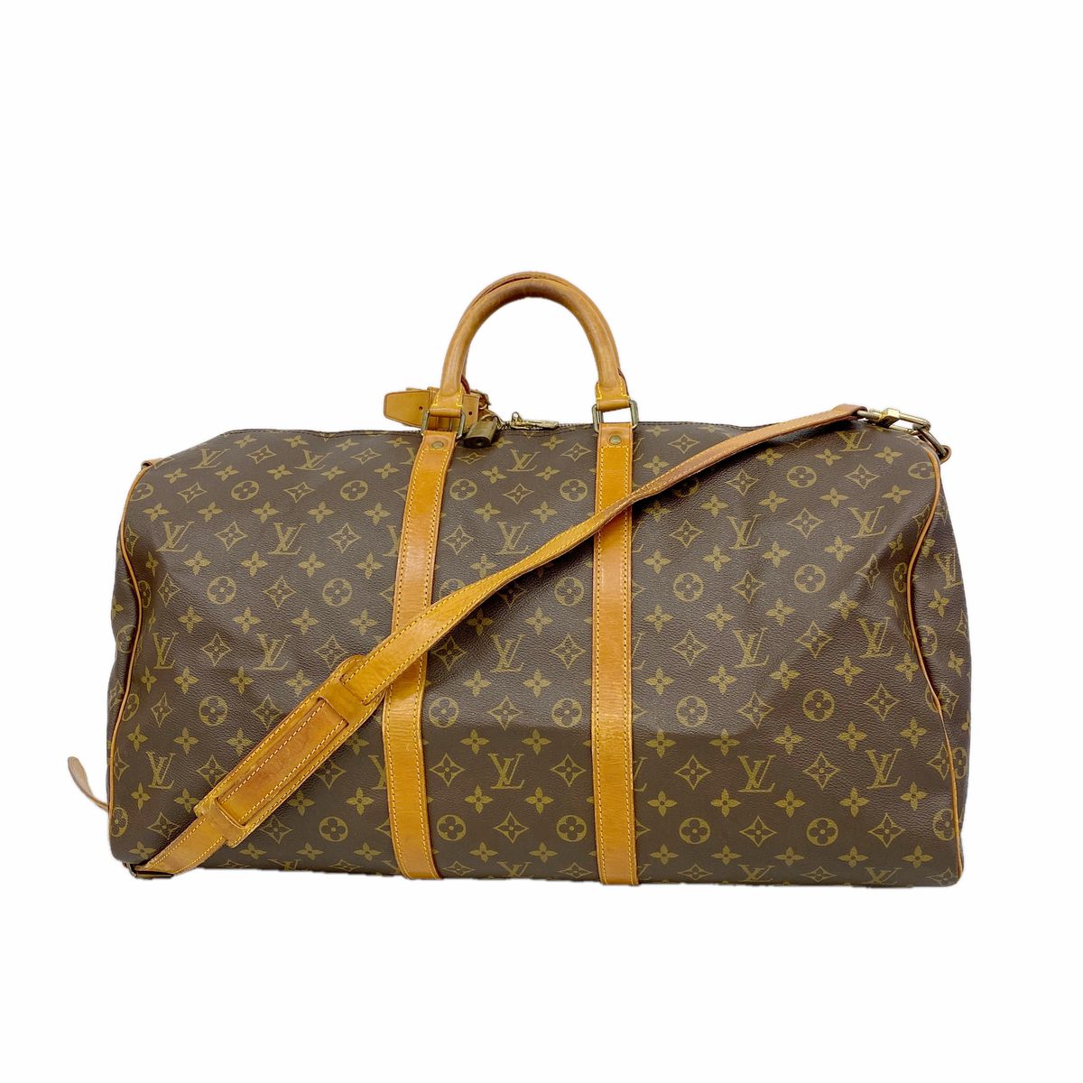 Louis Vuitton Boston Bag Monogram Keepall Bandouliere 55 Brown