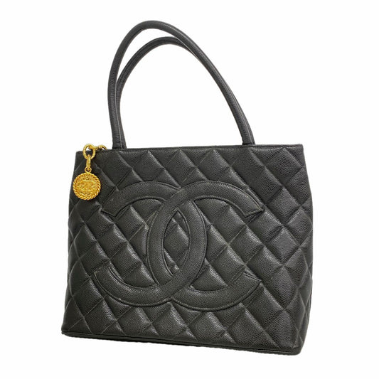 Chanel Tote Bag Reissue Caviar Leather Black Gold