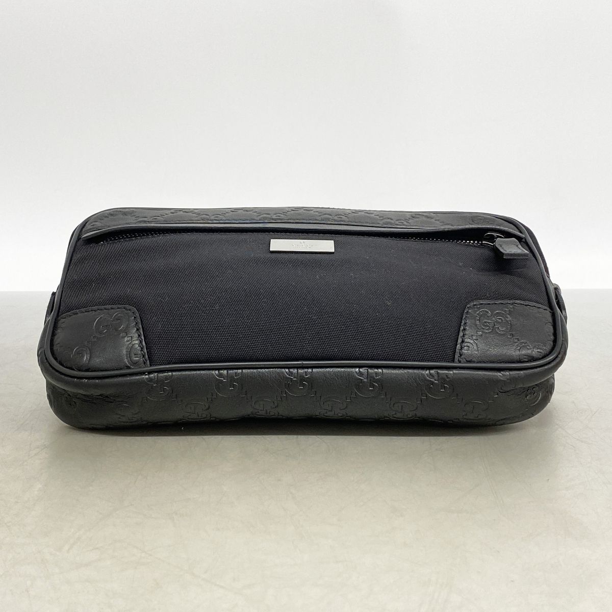 Gucci Waist Bag Guccissima Leather Nylon Black Silver — view 3
