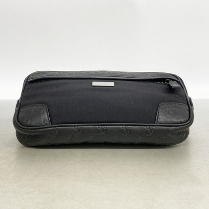 Gucci Waist Bag Guccissima Leather Nylon Black Silver — view 3