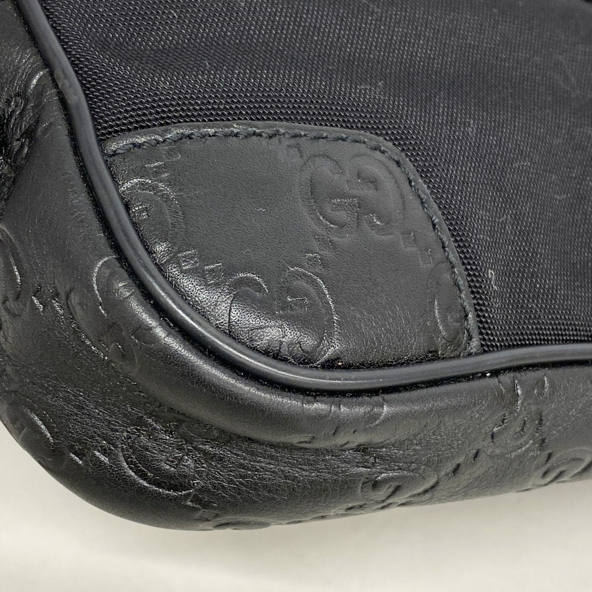 Gucci Waist Bag Guccissima Leather Nylon Black Silver — view 6