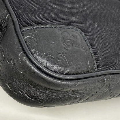 Gucci Waist Bag Guccissima Leather Nylon Black Silver — view 6