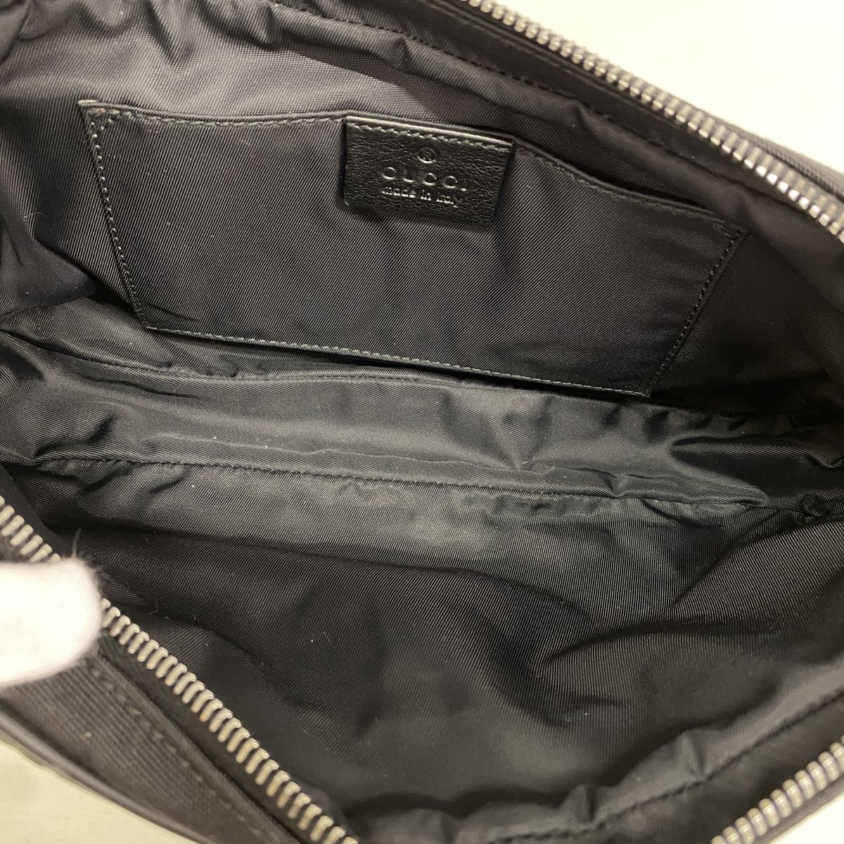 Gucci Waist Bag Guccissima Leather Nylon Black Silver — view 4