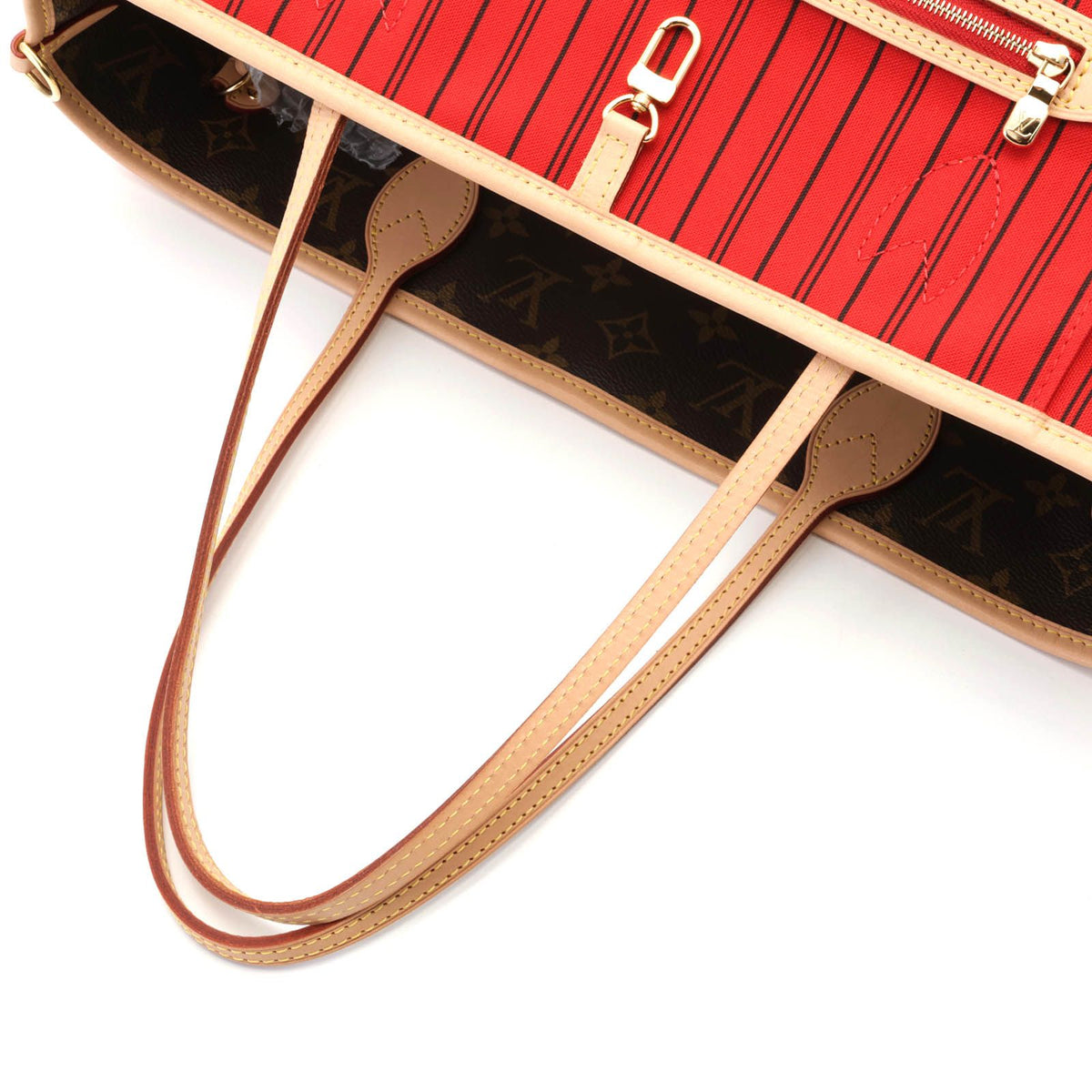 Louis Vuitton Neverfull Inside Out MM Monogram Rouge Sari Tote Bag Canvas — view 4