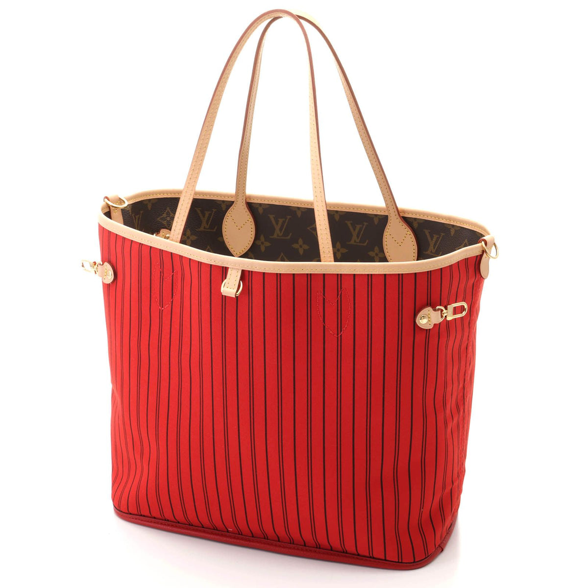 Louis Vuitton Neverfull Inside Out MM Monogram Rouge Sari Tote Bag Canvas — view 2