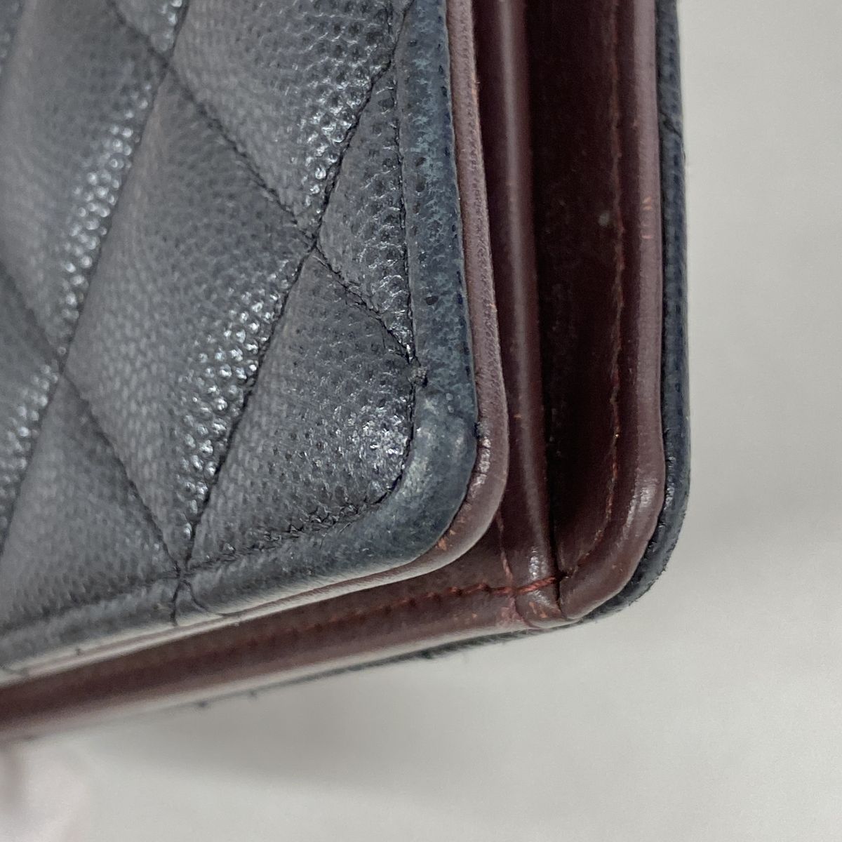 Chanel Wallet Quilted Caviar Leather Black Silver — view 7