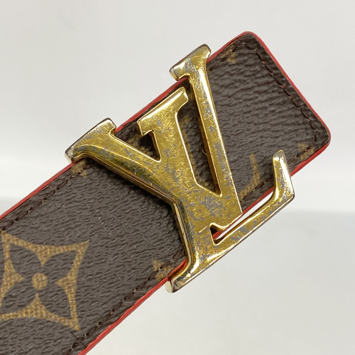 Louis Vuitton Belt Monogram Ceinture LV Brown Red — view 8