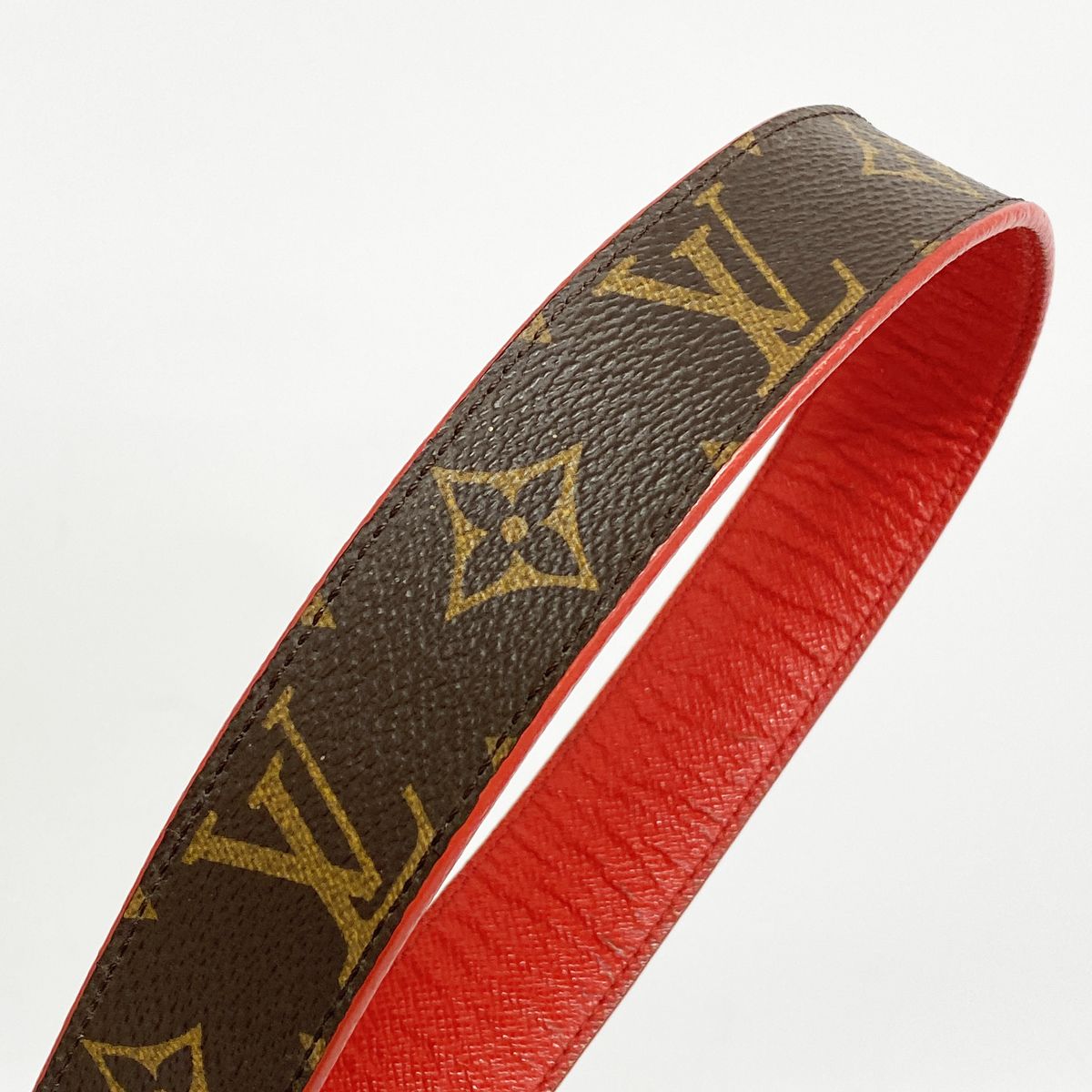 Louis Vuitton Belt Monogram Ceinture LV Brown Red — view 7