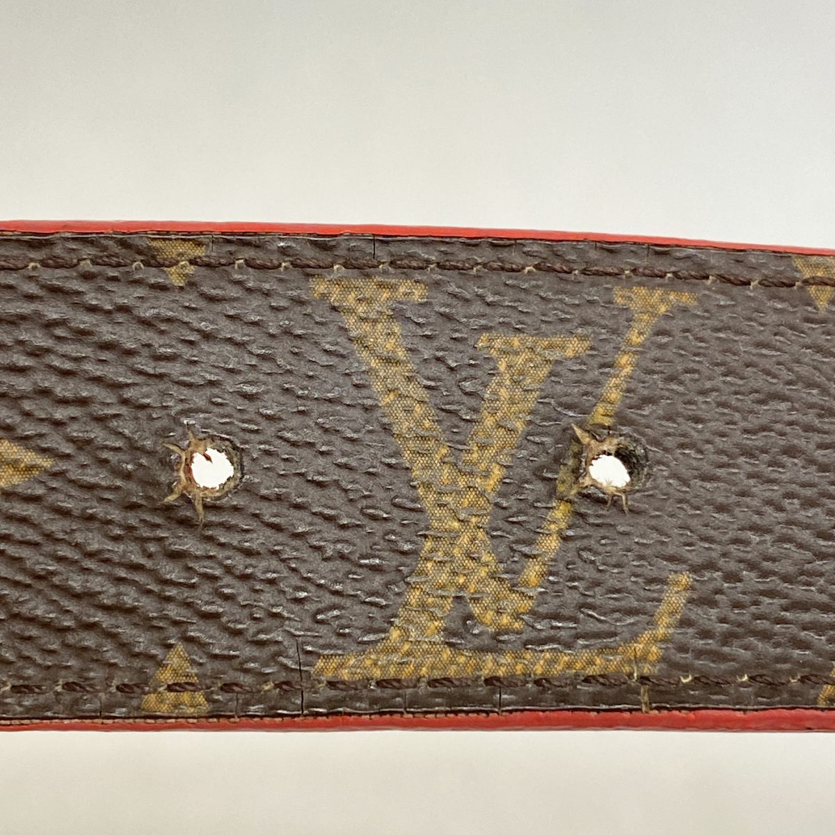 Louis Vuitton Belt Monogram Ceinture LV Brown Red — view 3