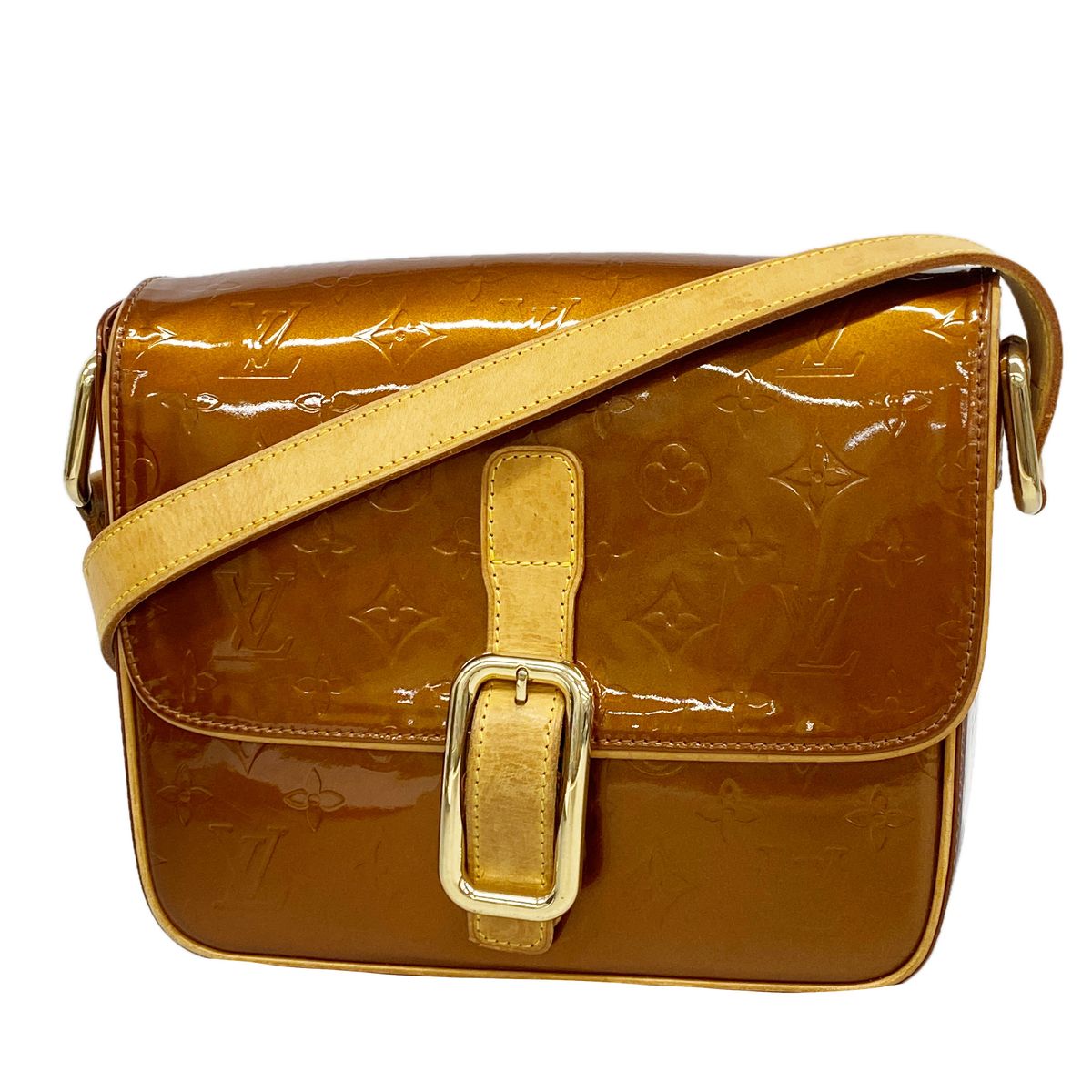 Louis Vuitton Shoulder Bag Vernis Christie GM Blanc