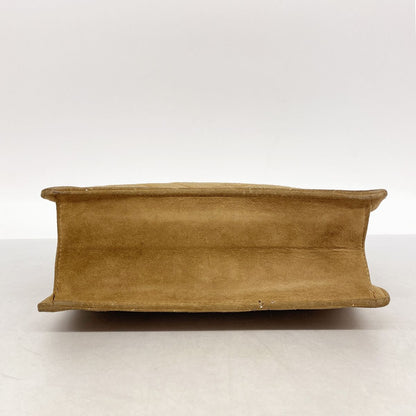 Chanel Shoulder Bag V-stitch Suede Brown Gold — view 3