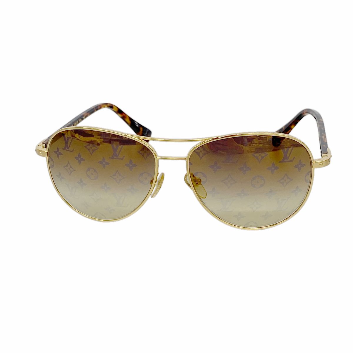Louis Vuitton Sunglasses Conspiration Pilot Brown Gold Eyewear