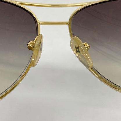 Louis Vuitton Sunglasses Conspiration Pilot Brown Gold Eyewear — view 5