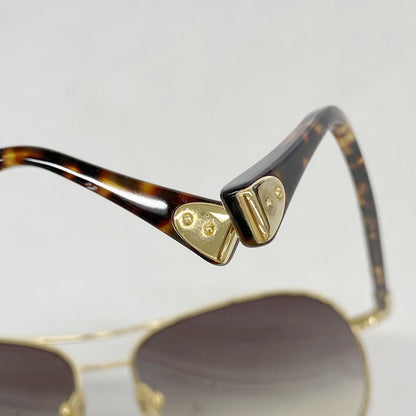 Louis Vuitton Sunglasses Conspiration Pilot Brown Gold Eyewear — view 4