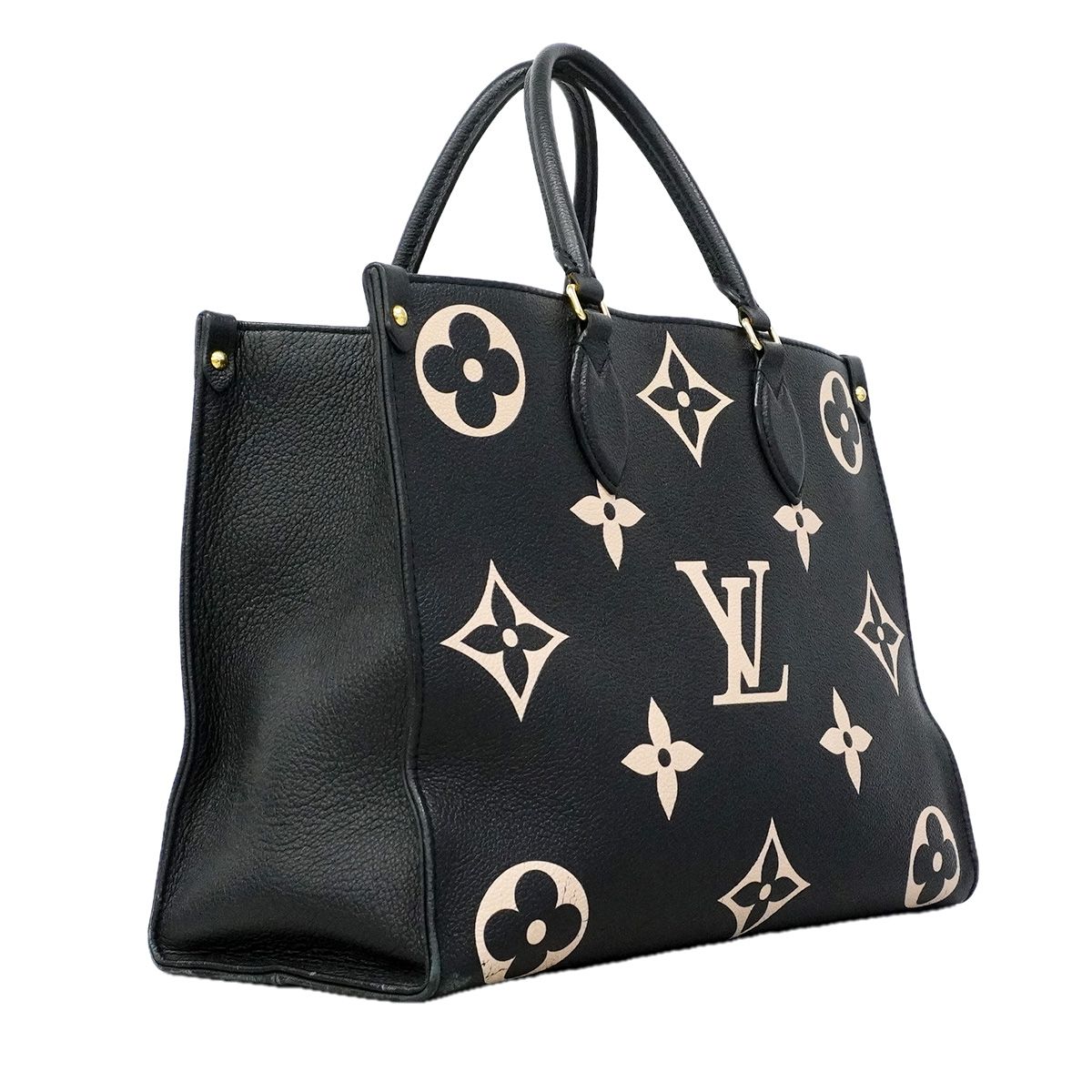 Louis Vuitton Tote Bag Monogram Empreinte Bicolor On The Go MM Black Beige 2-Way — view 2