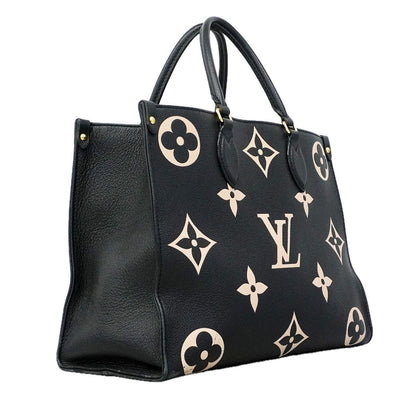 Louis Vuitton Tote Bag Monogram Empreinte Bicolor On The Go MM Black Beige 2-Way — view 2
