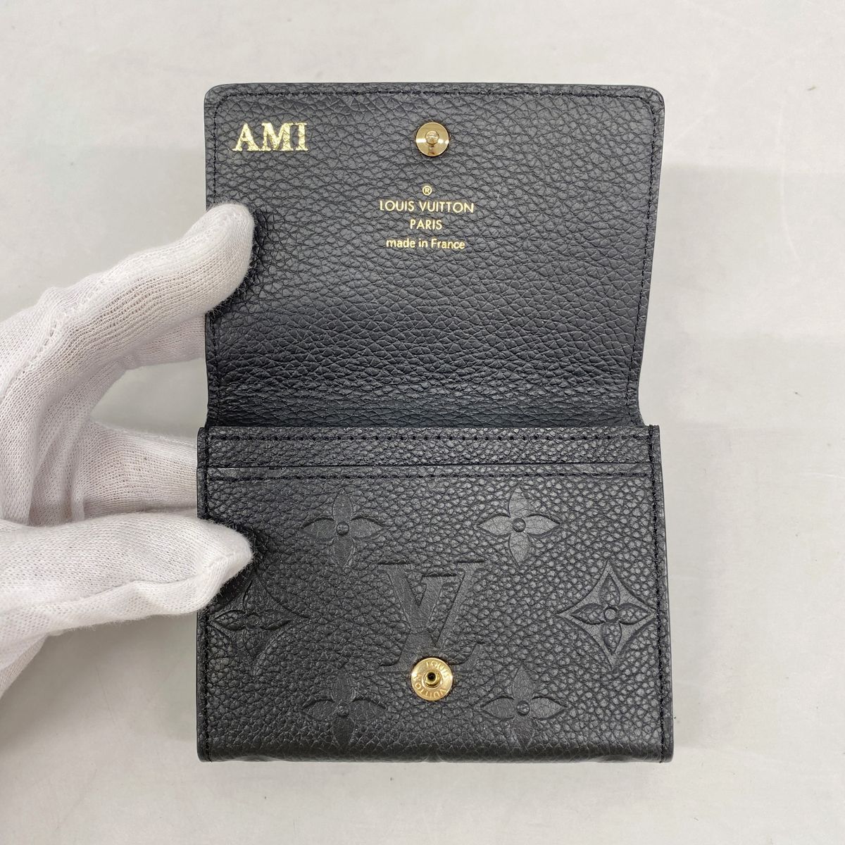 Louis Vuitton Business Card Case Monogram Empreinte Envelope Holder Noir — view 3