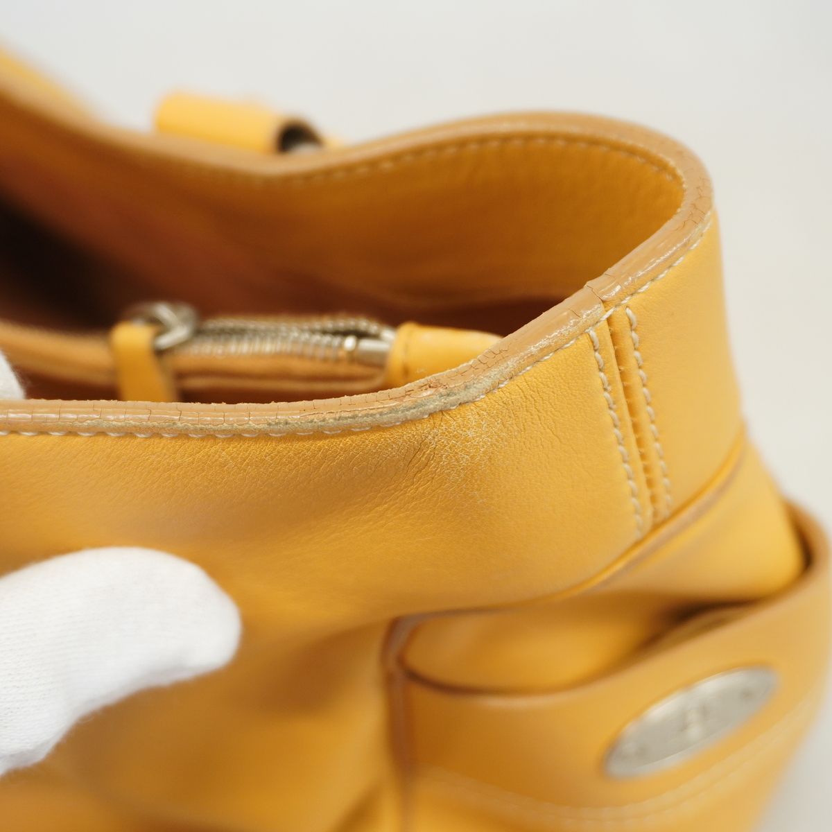 Celine Handbag Boogie Leather Mustard Silver — view 7