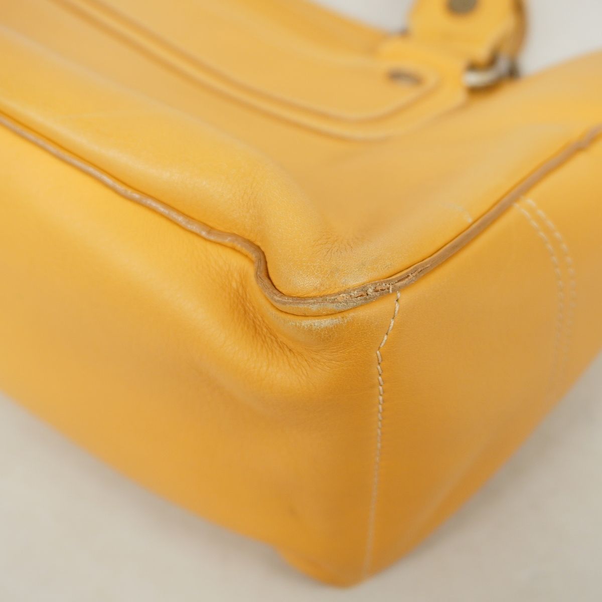 Celine Handbag Boogie Leather Mustard Silver — view 6
