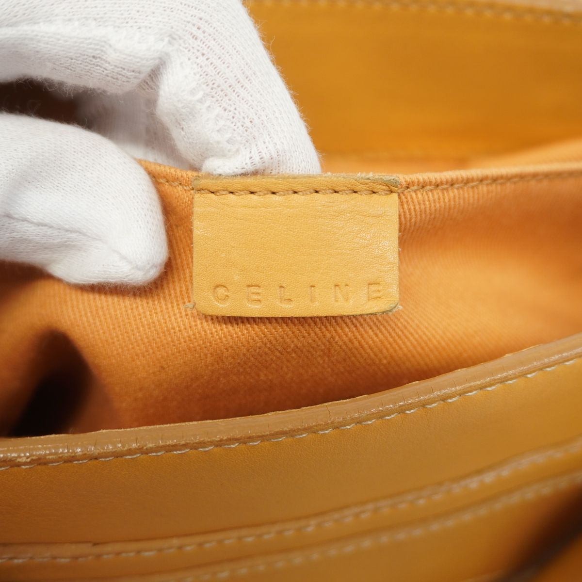 Celine Handbag Boogie Leather Mustard Silver — view 5