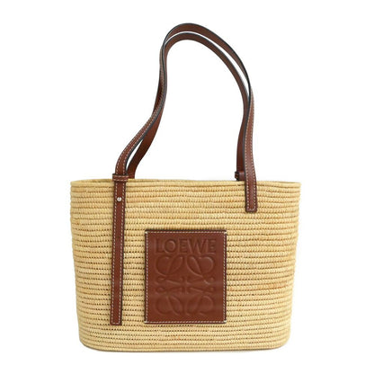 Loewe Square Basket Bag Small Natural Tan Raffia Calfskin