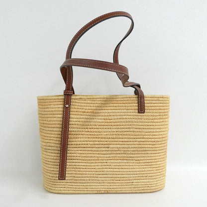 Loewe Square Basket Bag Small Natural Tan Raffia Calfskin — view 2