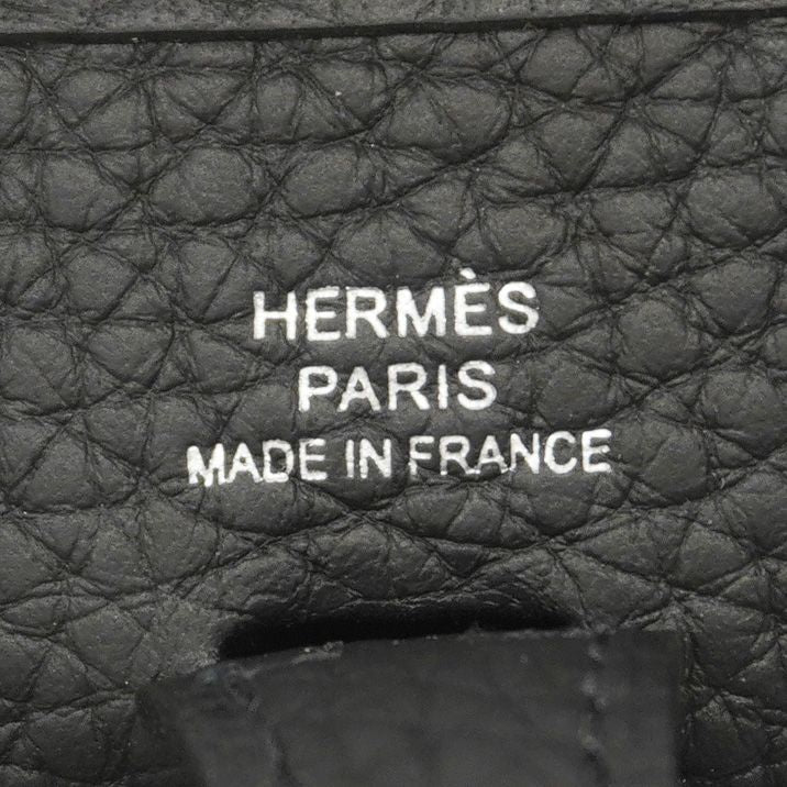 Hermes Shoulder Bag Evelyne TPM Taurillon Clemence Black Silver — view 5